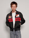 GLOID Black Ferrari Racing Jacket – Luxury Motorsport-Inspired Streetwear