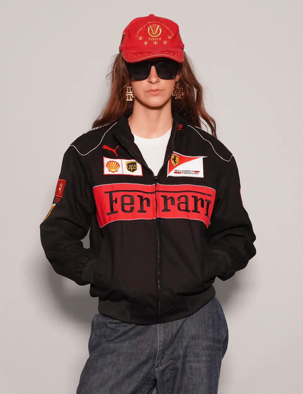 GLOID Black Grand Prix Racing Jacket – Ferrari-Inspired Design