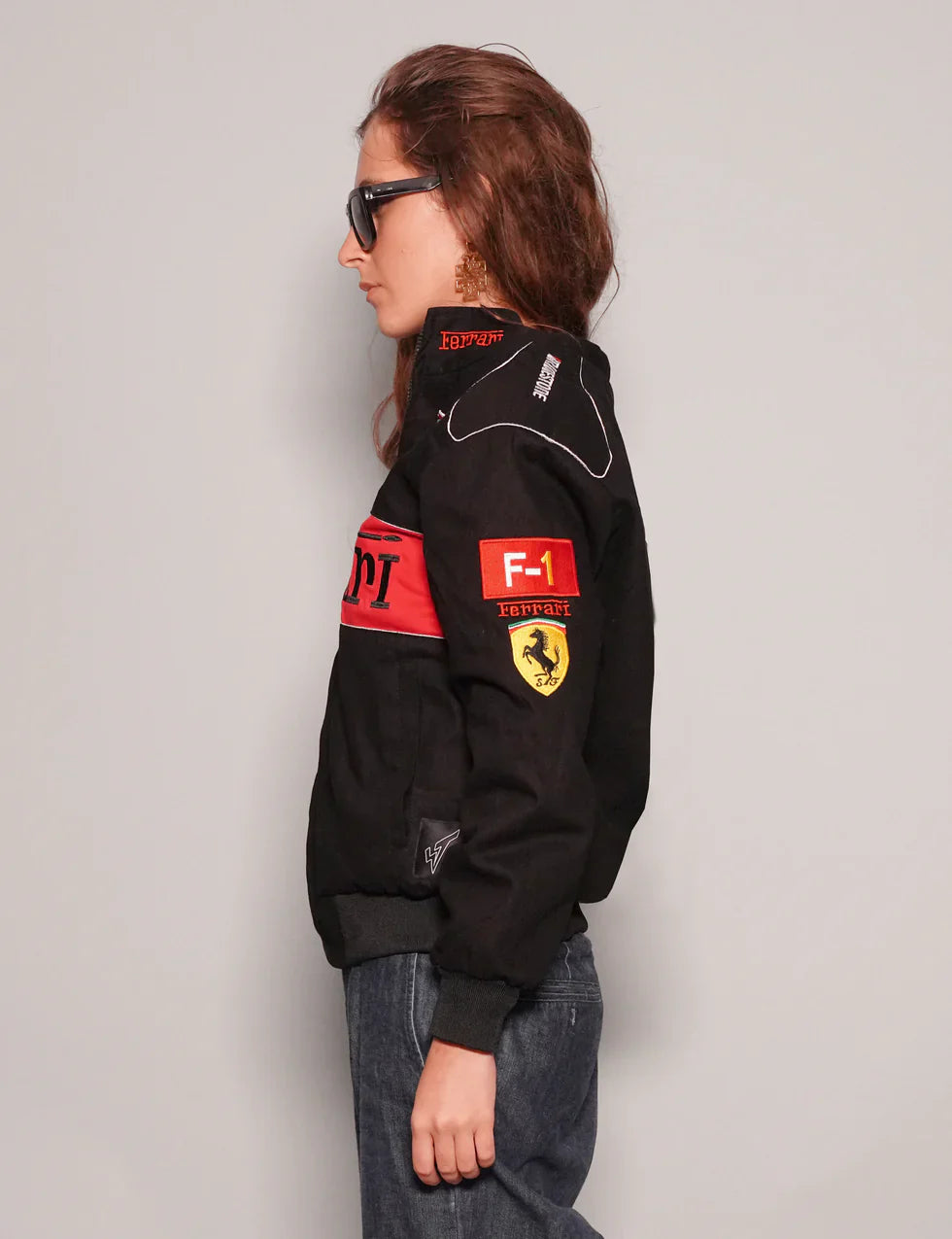 GLOID Black Grand Prix Racing Jacket – Ferrari-Inspired Design