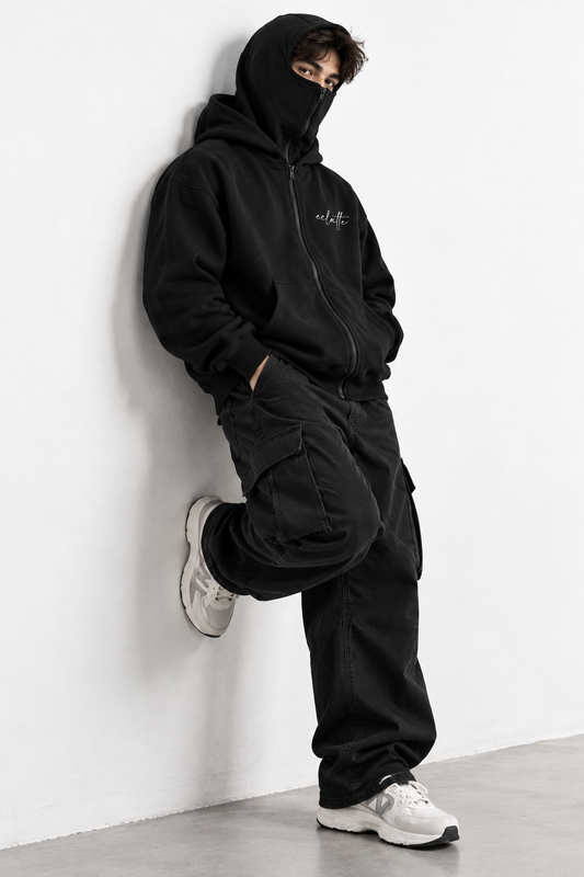 Black Balaclava Hoodie – GLOID Stealth Comfort Edition