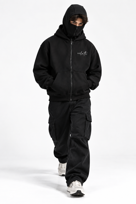 Black Balaclava Hoodie – GLOID Stealth Comfort Edition