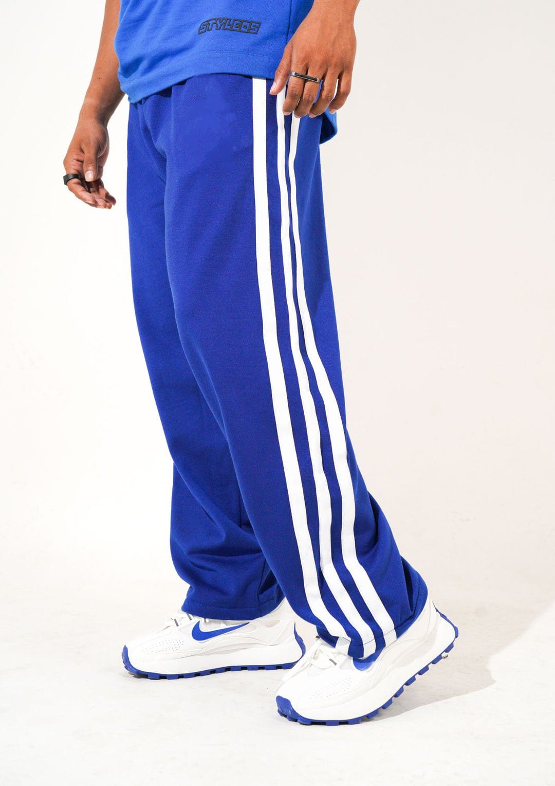 GLOID Men’s Royal Blue Track Pants – Athletic Streetwear Comfort Fit
