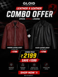 GLOID Leather Jacket Combo Pack for Men | Maroon & Black Premium Leather Jackets | Combo Offer
