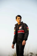 GLOID Black Ferrari Racing Jacket – Premium Motorsport Streetwear