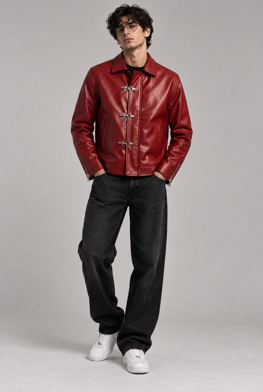 Red jacket full-length front