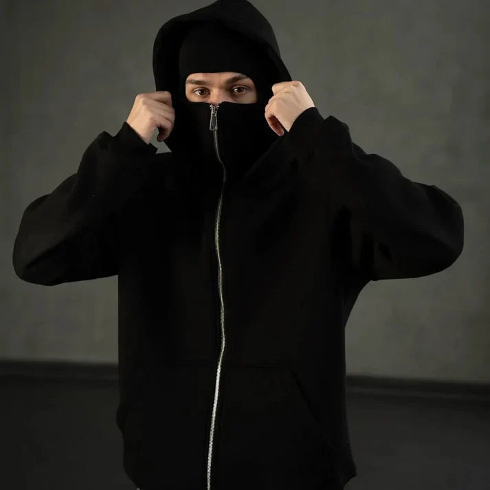 Black Balaclava Hoodie – GLOID Stealth Comfort Edition