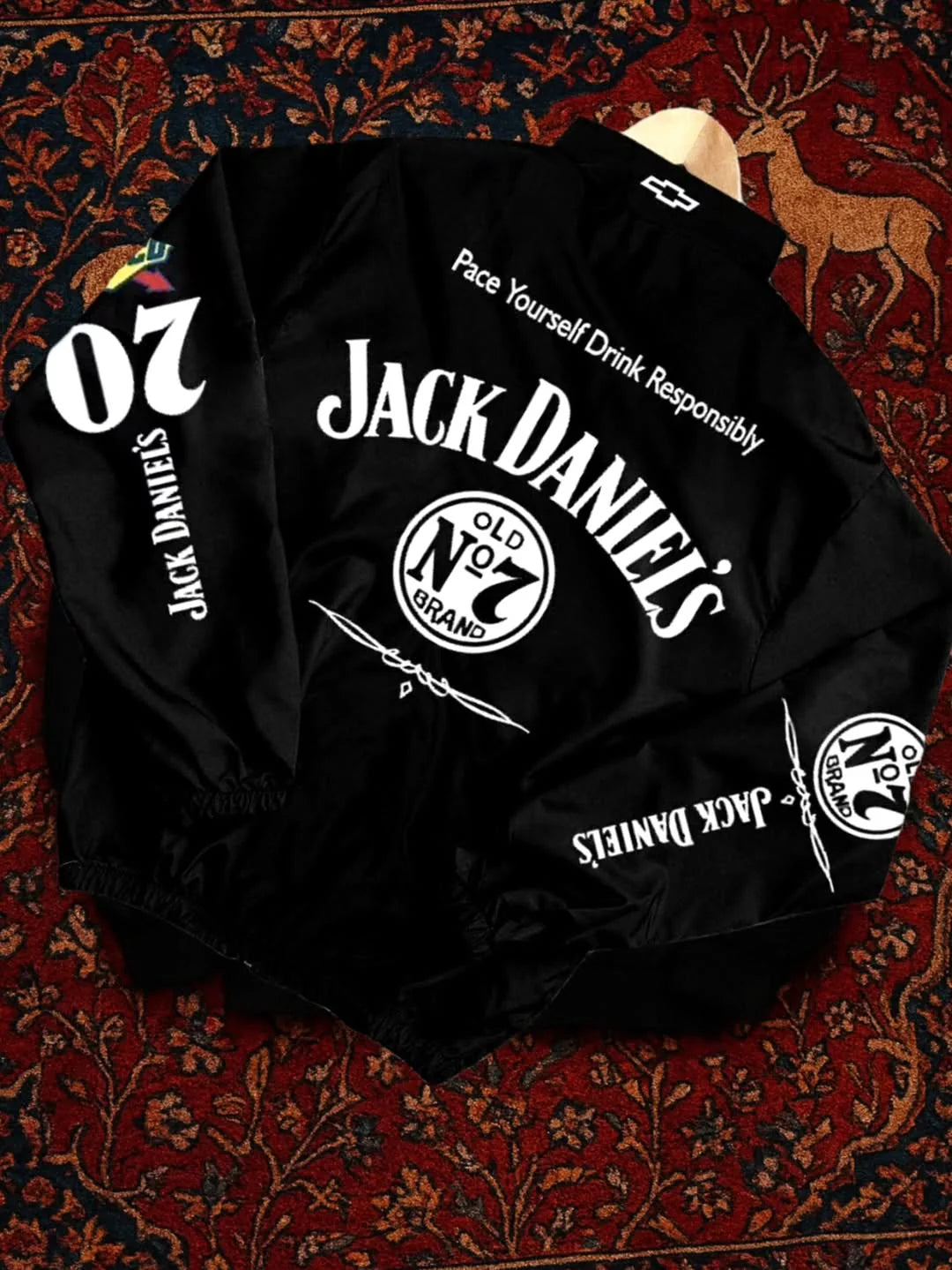 Jack Daniel's Racing Bomber Jacket | Oversized Black Streetwear Jacket