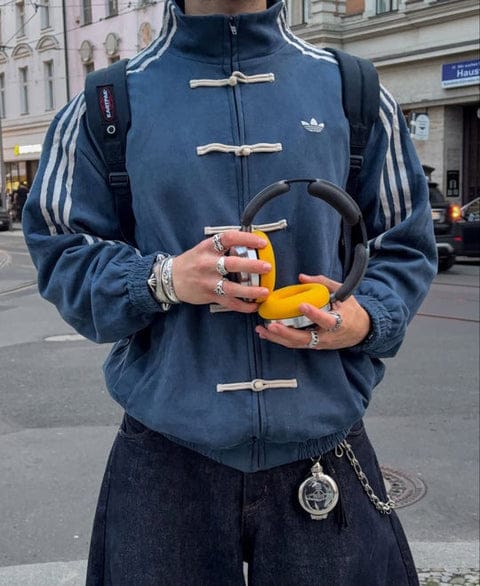 GLOID Navy Blue CNY Jacket – Oversized Korean Streetwear