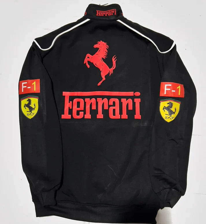 Black Ferrari Racing Jacket – GLOID Street Performance Edition